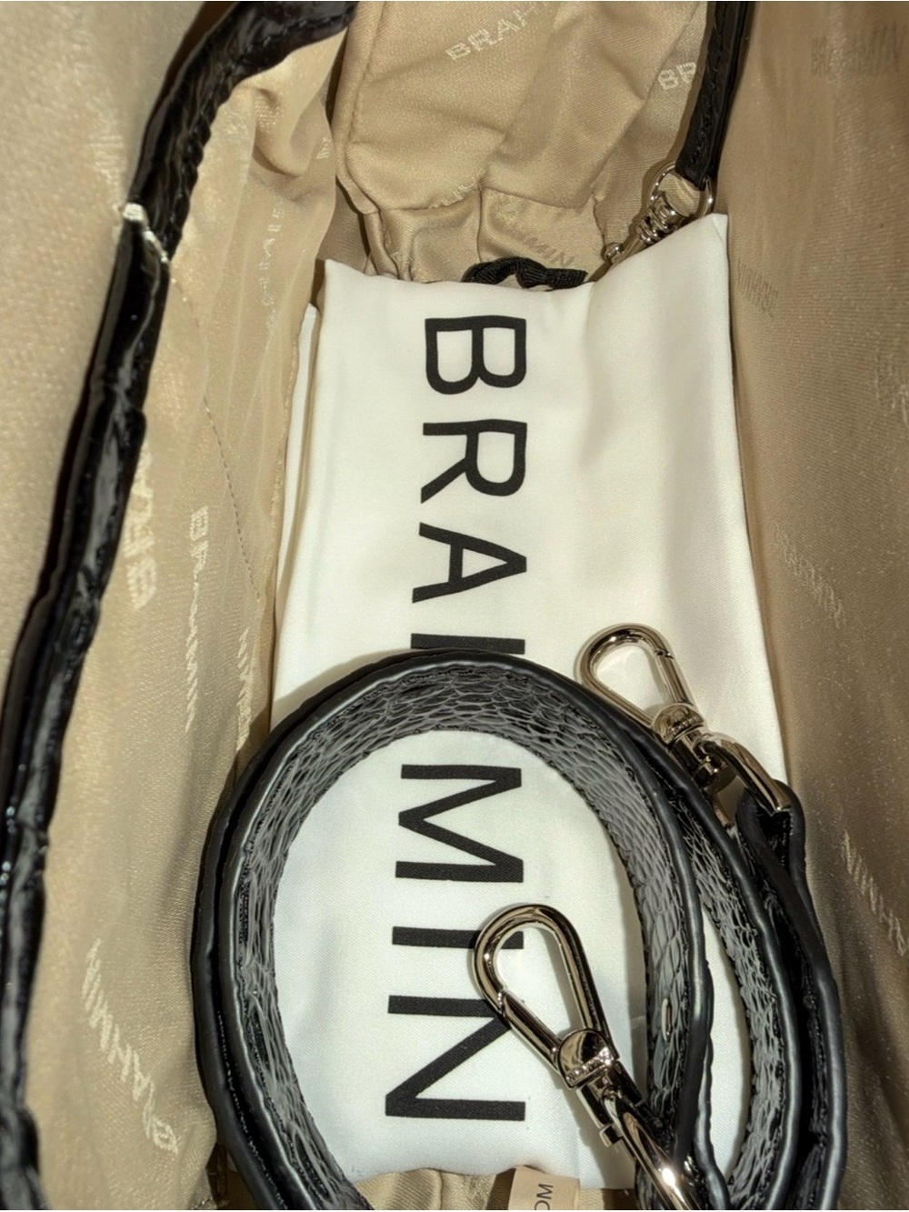 FIRM Brahmin Hallie Black Revel Luxury CRYSTALS ITALIAN SUEDE Satchel Bag $495 - Picture 13 of 13